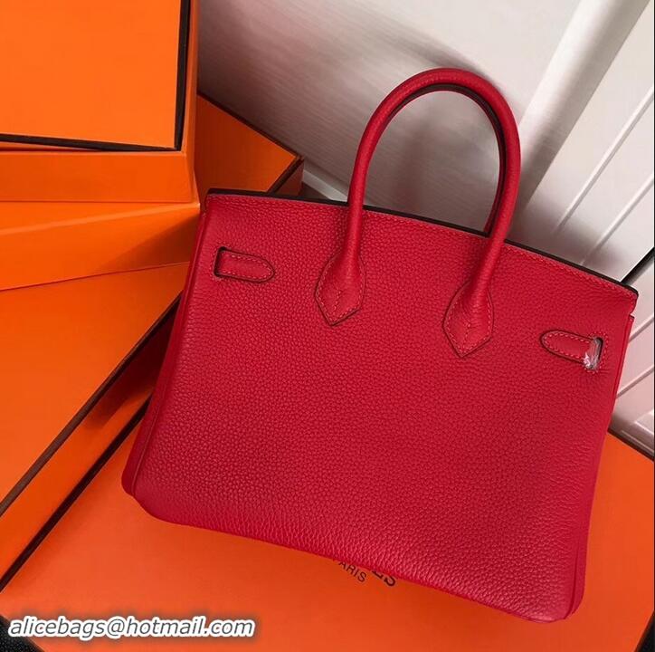 Promotional Hermes Birkin 25cm Bag Red in Togo Leather With Gold Hardware 423012