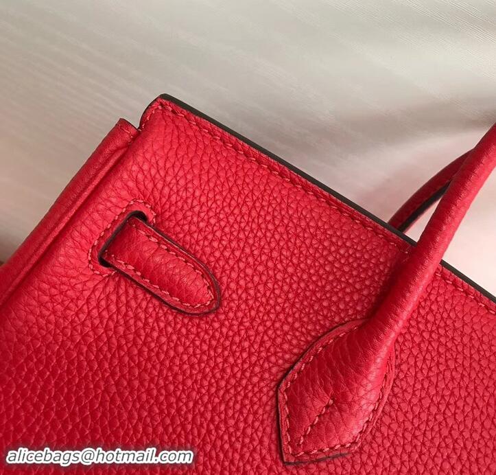 Promotional Hermes Birkin 25cm Bag Red in Togo Leather With Gold Hardware 423012