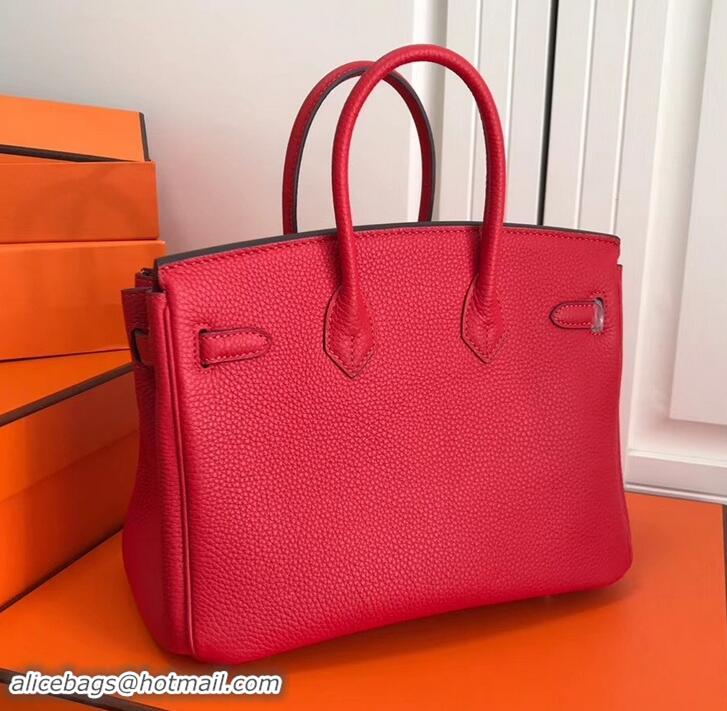 Promotional Hermes Birkin 25cm Bag Red in Togo Leather With Gold Hardware 423012