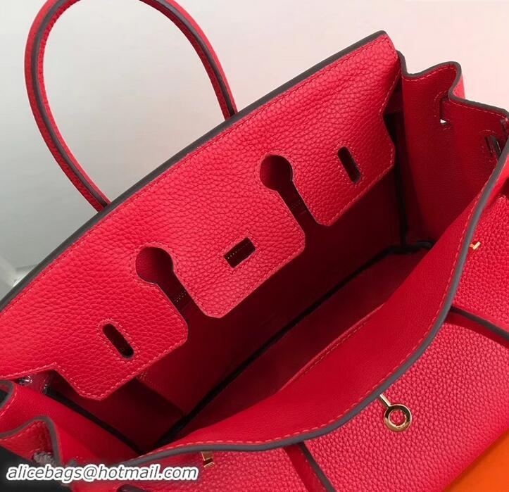 Promotional Hermes Birkin 25cm Bag Red in Togo Leather With Gold Hardware 423012