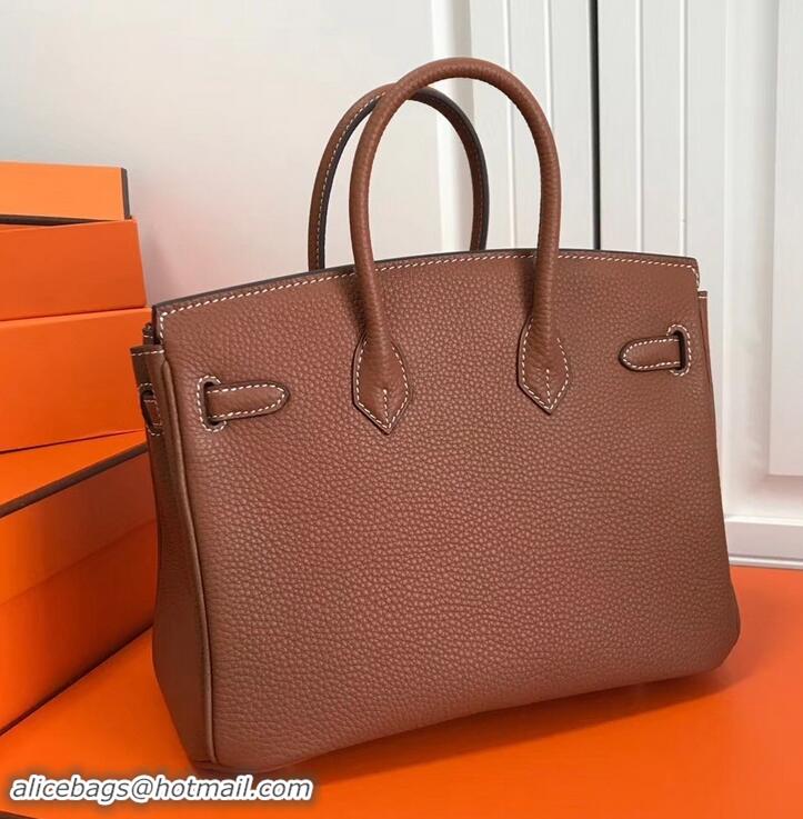 Good Product Hermes Birkin 25cm Bag Brown in Togo Leather With Gold Hardware 423012