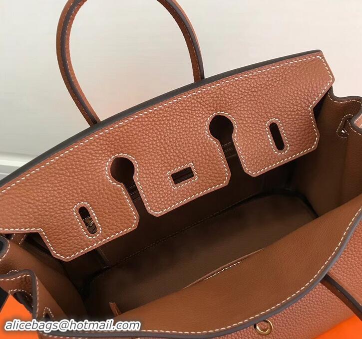 Good Product Hermes Birkin 25cm Bag Brown in Togo Leather With Gold Hardware 423012