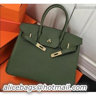 Good Quality Hermes Birkin 25cm Bag Army Green in Togo Leather With Gold Hardware 423012