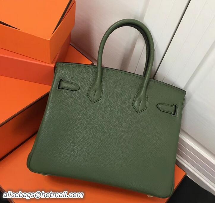 Good Quality Hermes Birkin 25cm Bag Army Green in Togo Leather With Gold Hardware 423012