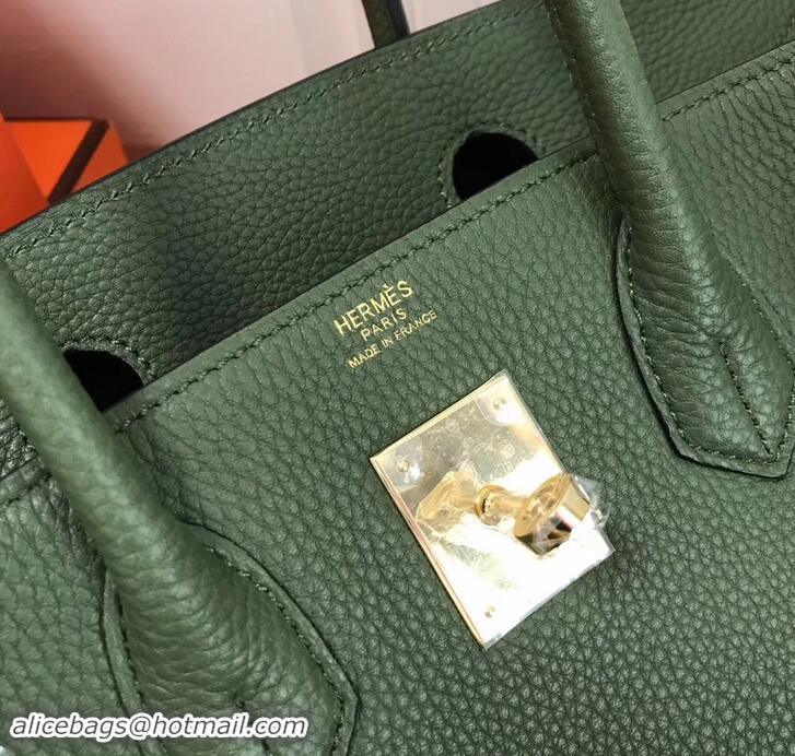 Good Quality Hermes Birkin 25cm Bag Army Green in Togo Leather With Gold Hardware 423012