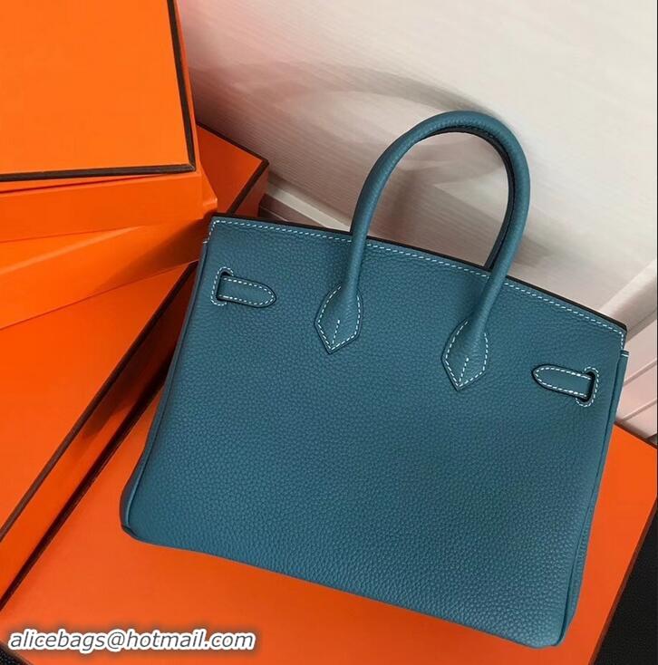 Discount Hermes Birkin 25cm Bag Denim Blue in Togo Leather With Gold Hardware 423012