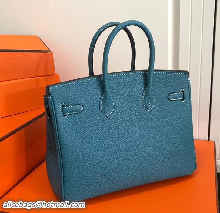 Discount Hermes Birkin 25cm Bag Denim Blue in Togo Leather With Gold Hardware 423012