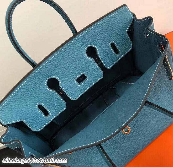 Discount Hermes Birkin 25cm Bag Denim Blue in Togo Leather With Gold Hardware 423012