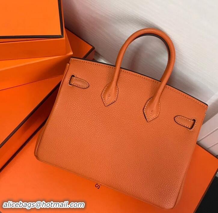 Affordable Price Hermes Birkin 25cm Bag Orange in Togo Leather With Gold Hardware 423012