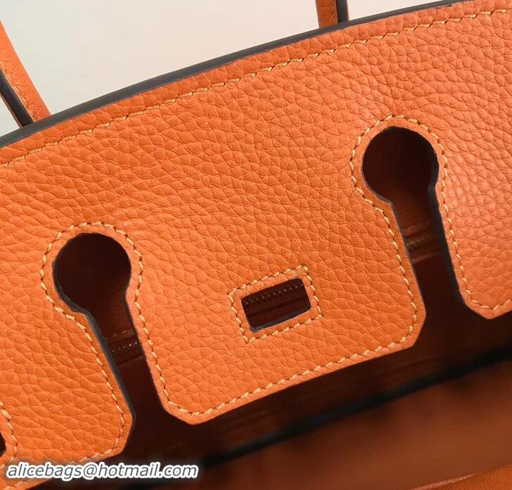 Affordable Price Hermes Birkin 25cm Bag Orange in Togo Leather With Gold Hardware 423012