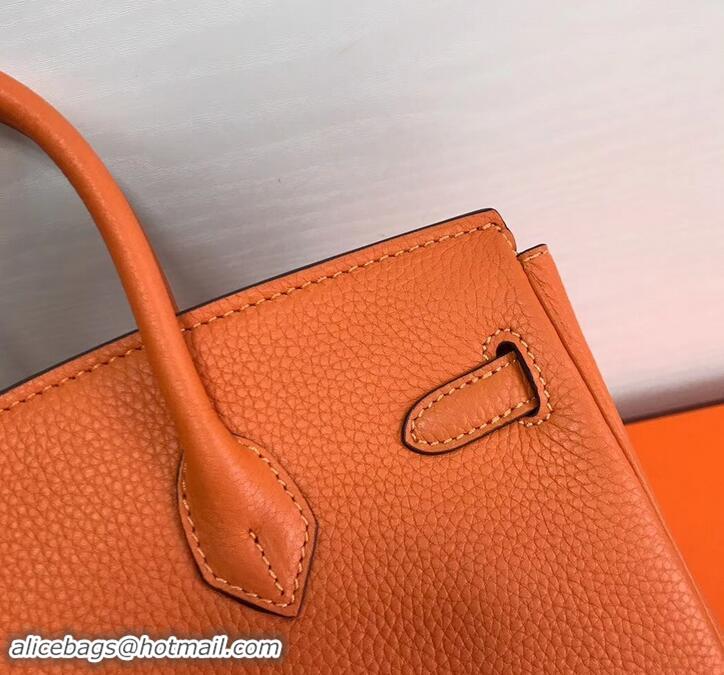 Affordable Price Hermes Birkin 25cm Bag Orange in Togo Leather With Gold Hardware 423012