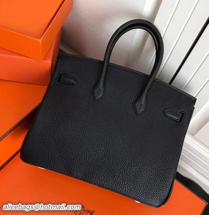 Classic Hot Hermes Birkin 25cm Bag Black in Togo Leather With Gold Hardware 423012