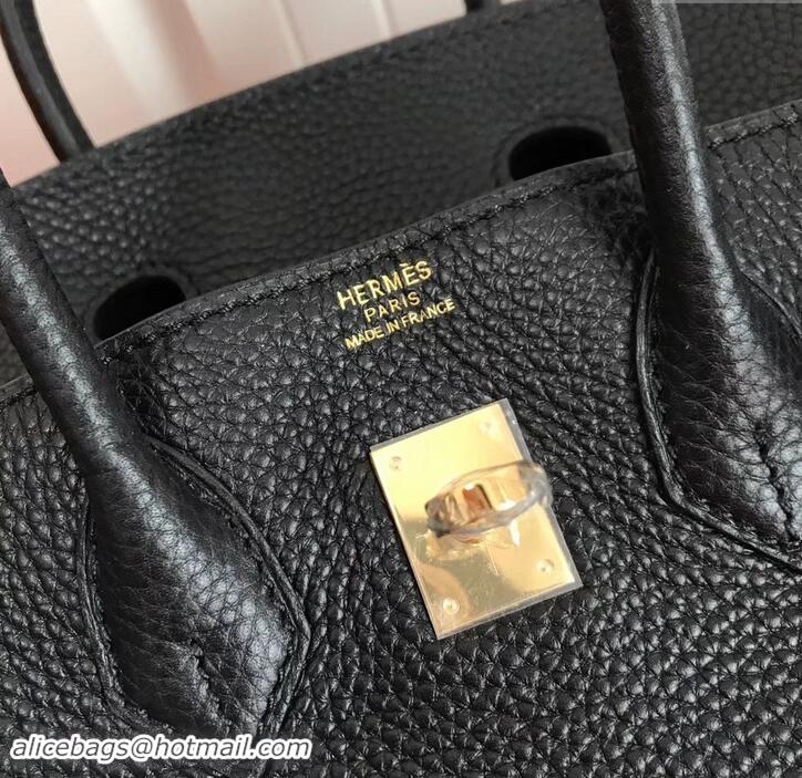 Classic Hot Hermes Birkin 25cm Bag Black in Togo Leather With Gold Hardware 423012