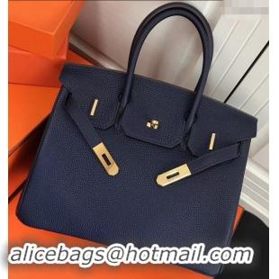 Luxury Discount Hermes Birkin 25cm Bag Navy Blue in Togo Leather With Gold Hardware 423012