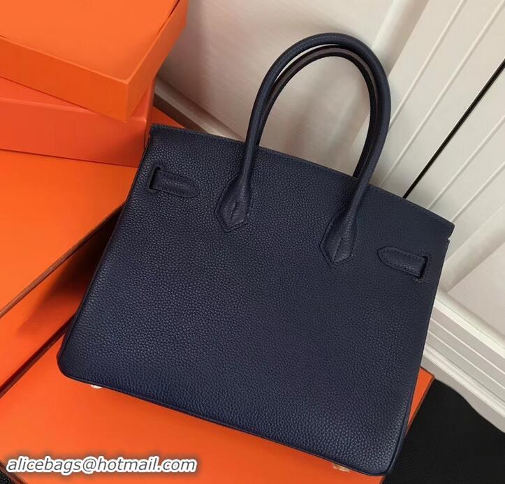 Luxury Discount Hermes Birkin 25cm Bag Navy Blue in Togo Leather With Gold Hardware 423012