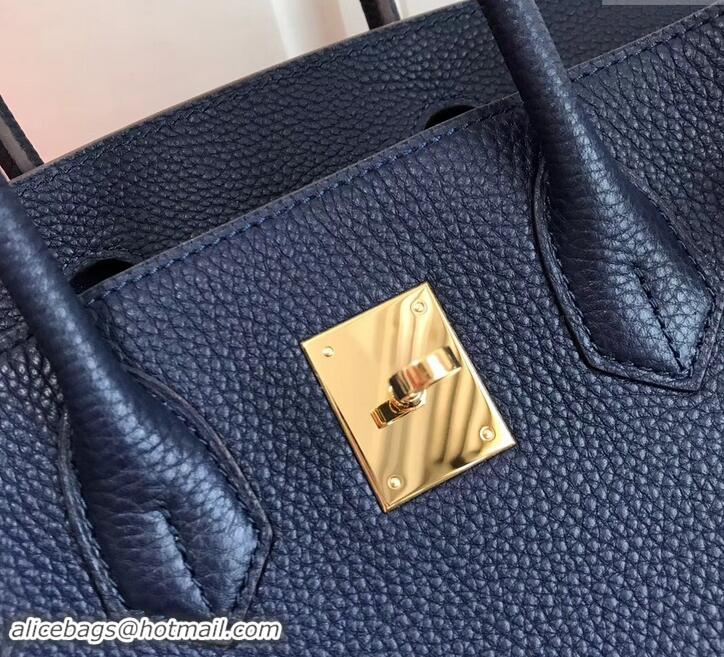 Luxury Discount Hermes Birkin 25cm Bag Navy Blue in Togo Leather With Gold Hardware 423012