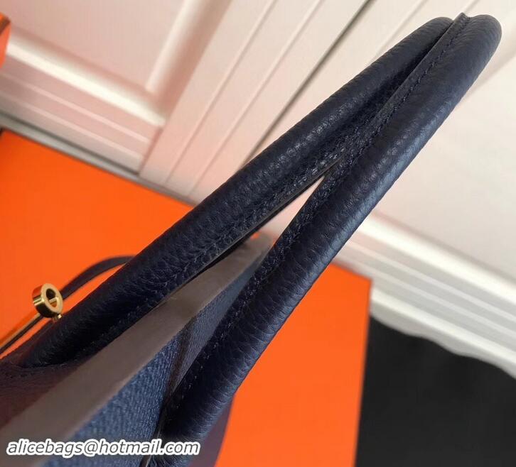 Luxury Discount Hermes Birkin 25cm Bag Navy Blue in Togo Leather With Gold Hardware 423012