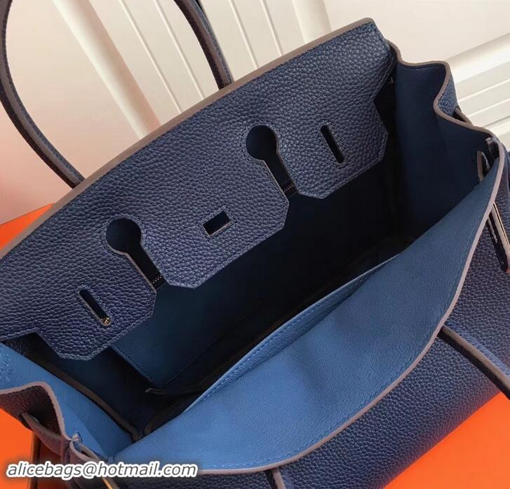 Luxury Discount Hermes Birkin 25cm Bag Navy Blue in Togo Leather With Gold Hardware 423012