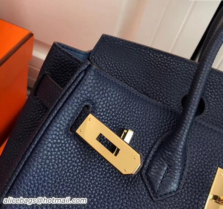 Luxury Discount Hermes Birkin 25cm Bag Navy Blue in Togo Leather With Gold Hardware 423012