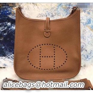 Reproduction Hermes Evelyne III PM Bag in Original Togo Leather 423018 Brown