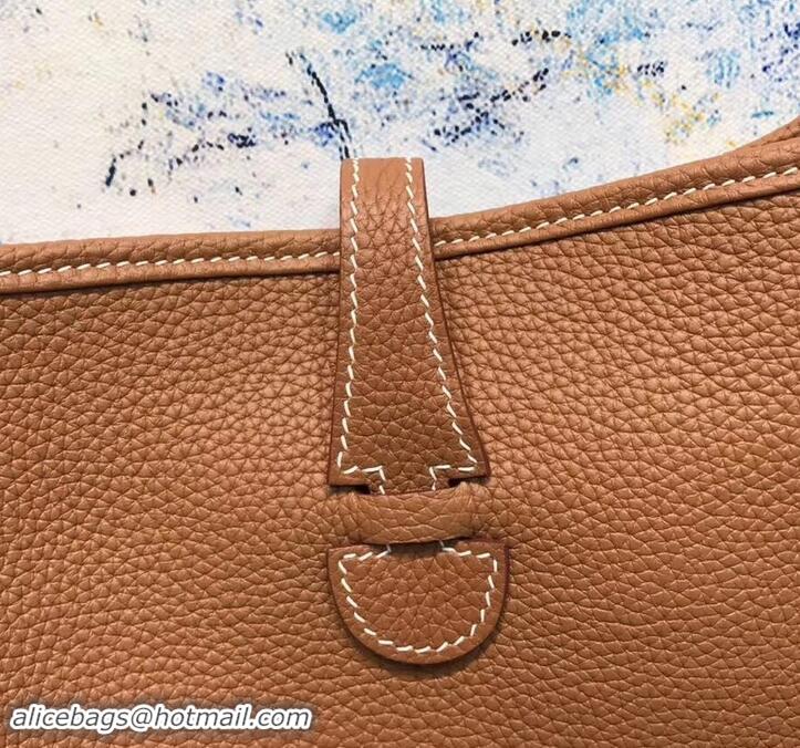 Reproduction Hermes Evelyne III PM Bag in Original Togo Leather 423018 Brown