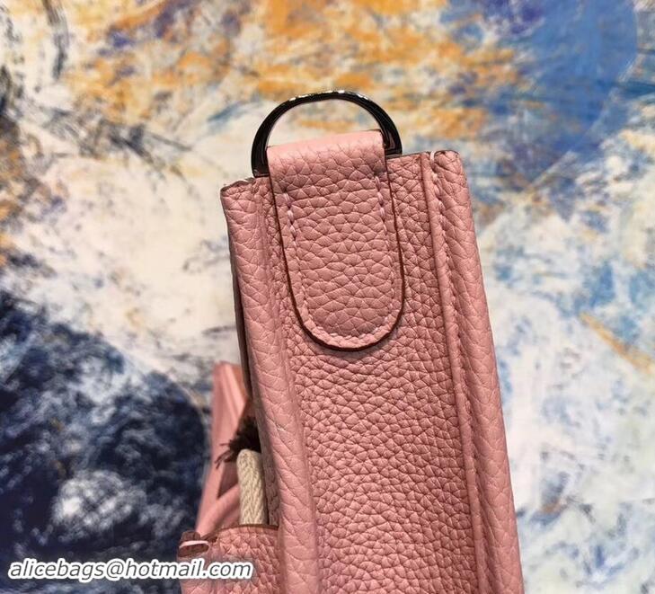 Imitation Hermes Evelyne III PM Bag in Original Togo Leather 423018 Pink