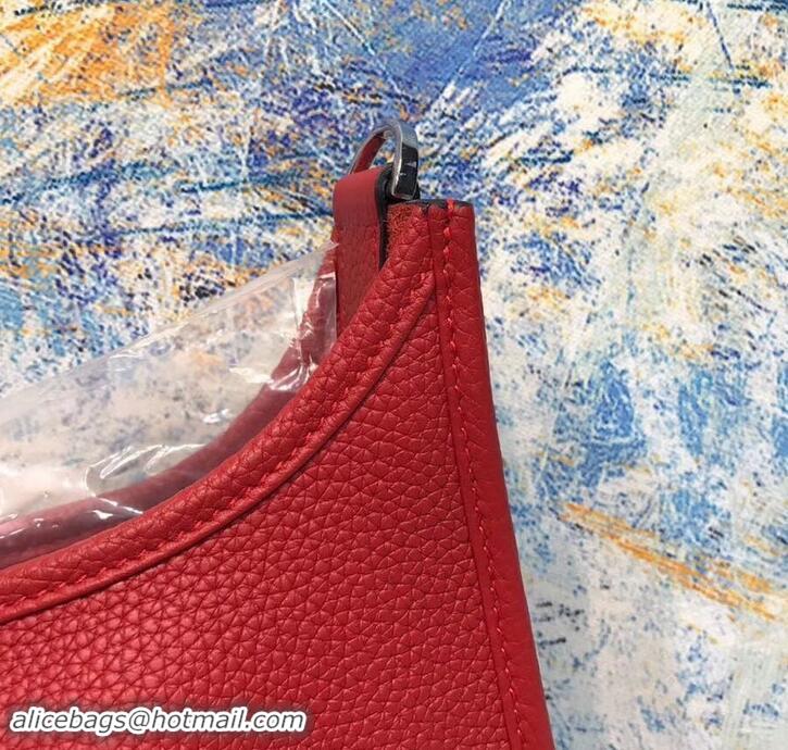 Duplicate Hermes Evelyne III PM Bag in Original Togo Leather 423018 Red