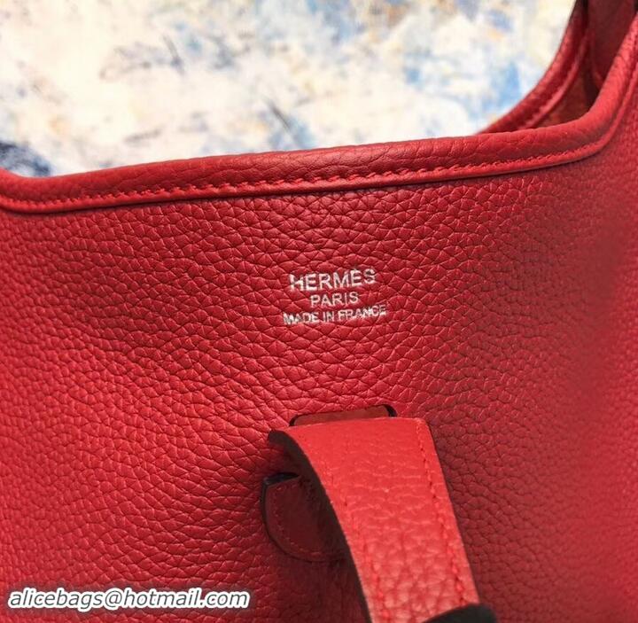 Duplicate Hermes Evelyne III PM Bag in Original Togo Leather 423018 Red