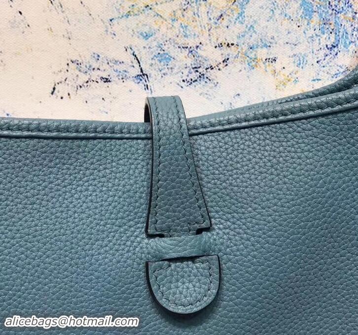 Stylish Hermes Evelyne III PM Bag in Original Togo Leather 423018 Denim Blue