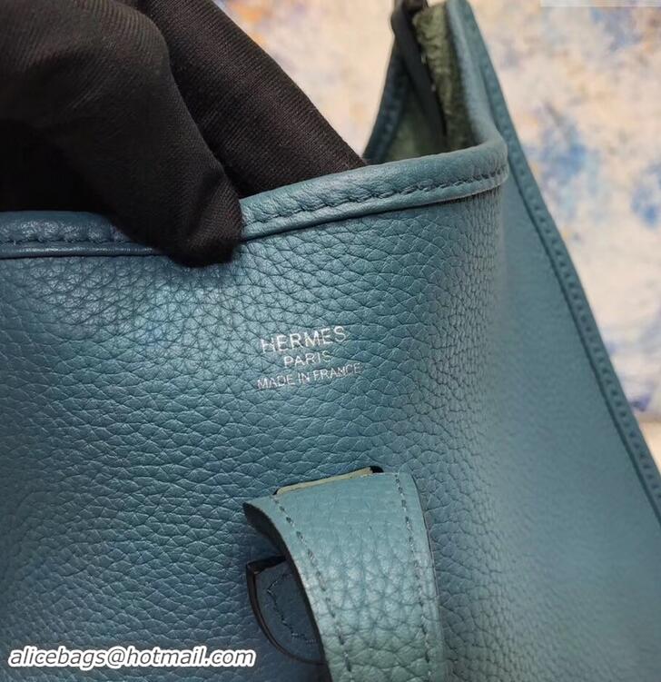 Stylish Hermes Evelyne III PM Bag in Original Togo Leather 423018 Denim Blue