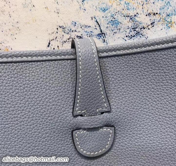 Luxury Hermes Evelyne III PM Bag in Original Togo Leather 423018 Baby Blue