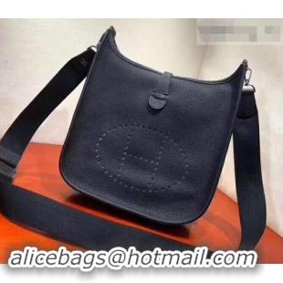 Perfect Hermes Evelyne III PM Bag in Original Togo Leather 423018 Black