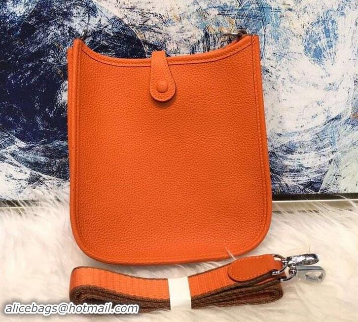 Fashion Hermes Evelyne Mini Bag in Original Togo Leather 423020 Orange