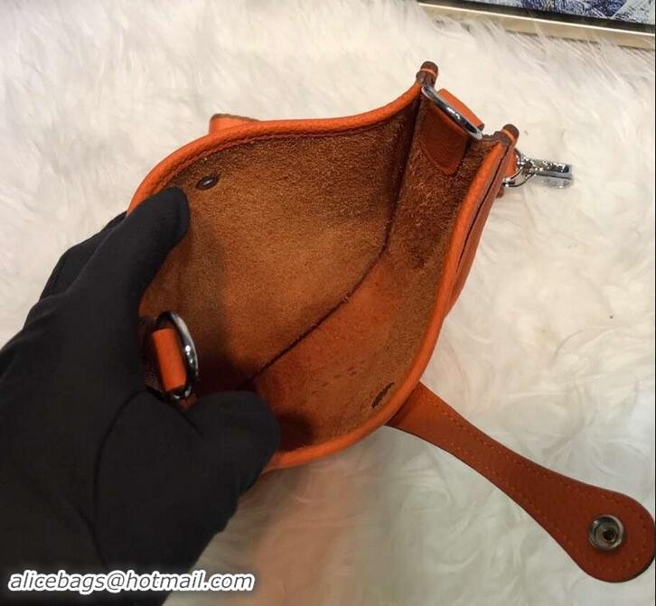 Fashion Hermes Evelyne Mini Bag in Original Togo Leather 423020 Orange