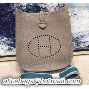 Good Looking Hermes Evelyne Mini Bag in Original Togo Leather 423020 Light Gray