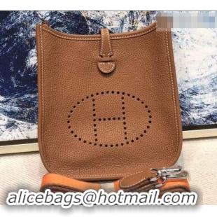 Good Quality Hermes Evelyne Mini Bag in Original Togo Leather 423020 Brown