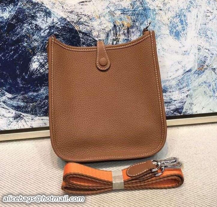 Good Quality Hermes Evelyne Mini Bag in Original Togo Leather 423020 Brown