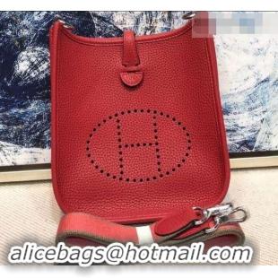 Luxury Hermes Evelyne Mini Bag in Original Togo Leather 423020 Red