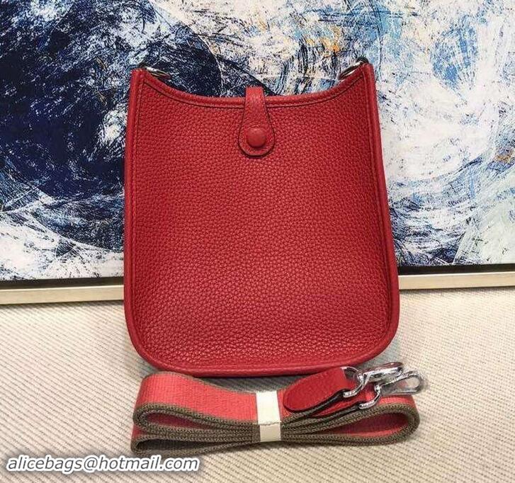 Luxury Hermes Evelyne Mini Bag in Original Togo Leather 423020 Red