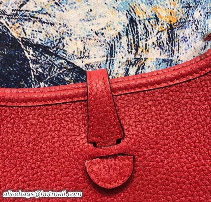 Luxury Hermes Evelyne Mini Bag in Original Togo Leather 423020 Red