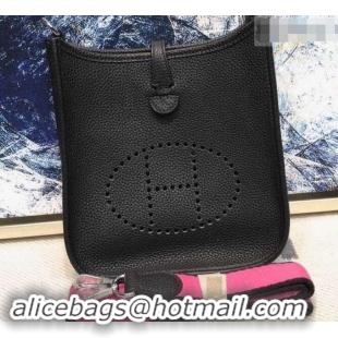 Unique Style Hermes Evelyne Mini Bag in Original Togo Leather 423020 Black