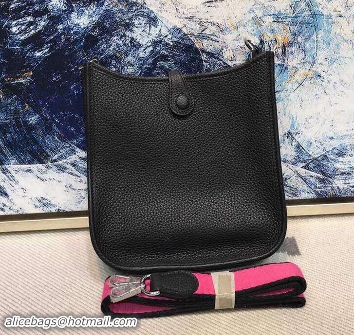 Unique Style Hermes Evelyne Mini Bag in Original Togo Leather 423020 Black