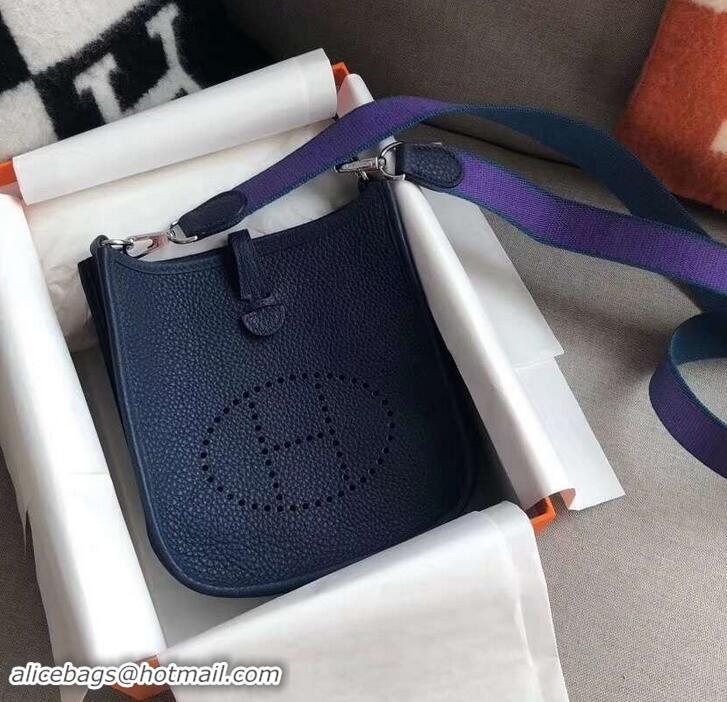 Discount Hermes Evelyne Mini Bag in Original Togo Leather 423020 Dark Blue