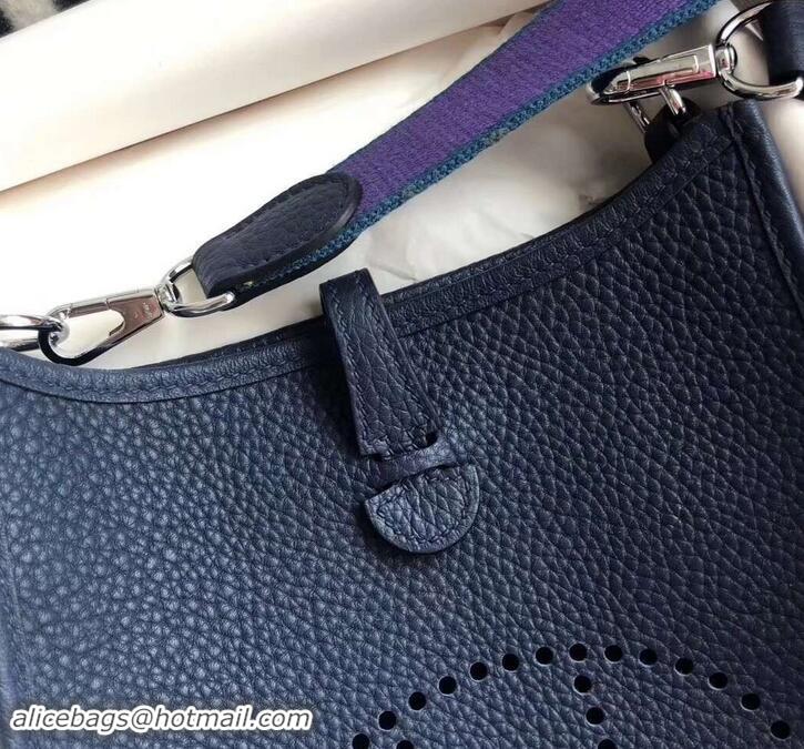 Discount Hermes Evelyne Mini Bag in Original Togo Leather 423020 Dark Blue