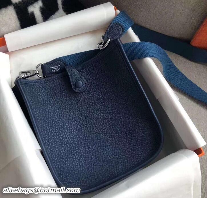 Discount Hermes Evelyne Mini Bag in Original Togo Leather 423020 Dark Blue