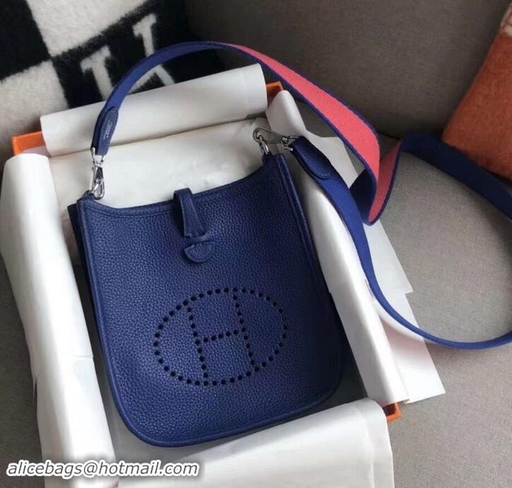 Buy New Cheap Hermes Evelyne Mini Bag in Original Togo Leather 423020 Blue