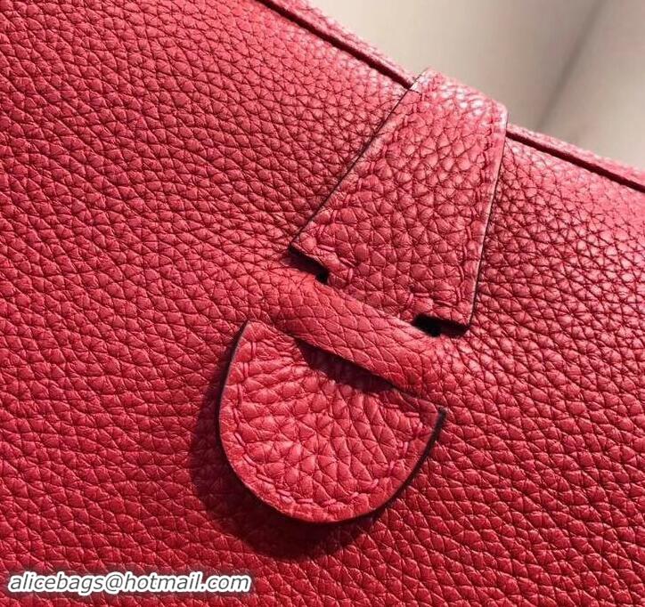 Shop Duplicate Hermes Evelyne III GM Bag in Original Togo Leather 423028 Red