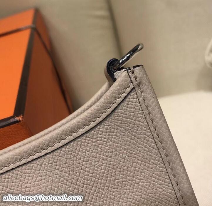 Best Quality Hermes Evelyne Mini Bag In Original Epsom Leather 423030 Light Gray