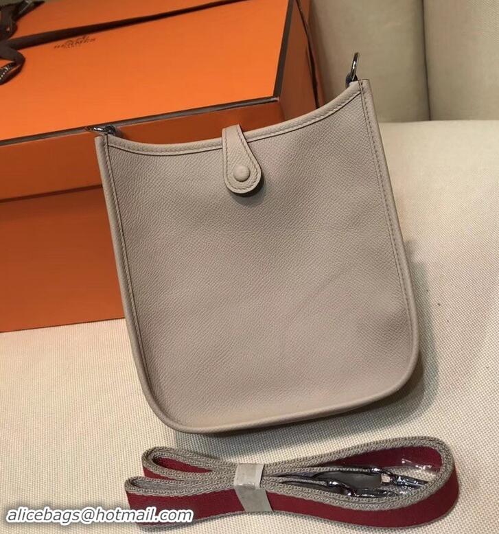 Best Quality Hermes Evelyne Mini Bag In Original Epsom Leather 423030 Light Gray