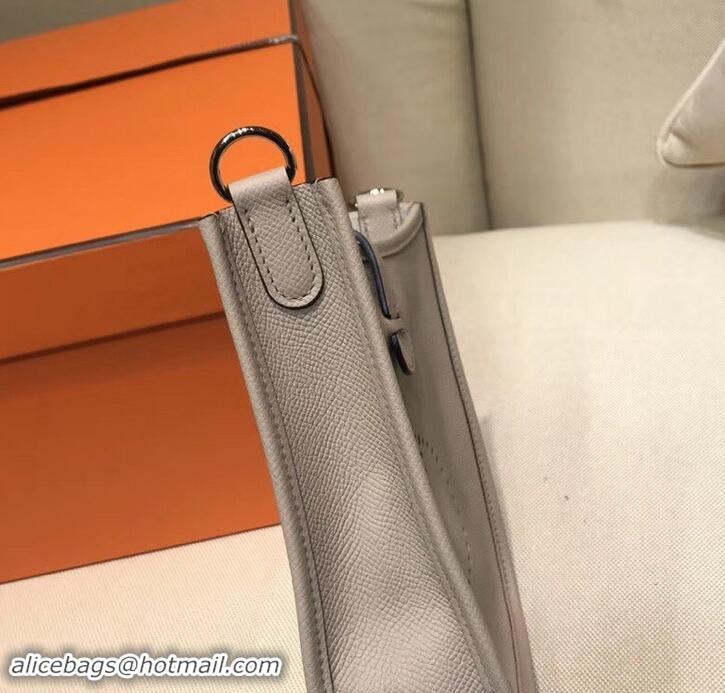 Best Quality Hermes Evelyne Mini Bag In Original Epsom Leather 423030 Light Gray